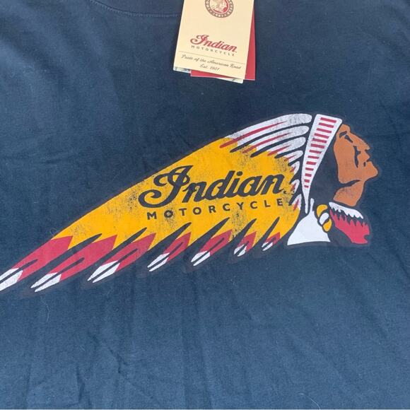Indian Motorcycle mens 3x new chief headdress short sleeve Black Graphic Tee - Picture 3 of 13